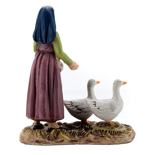 Shepherdess with geese M. Landi line for 10 cm nativity scene 4