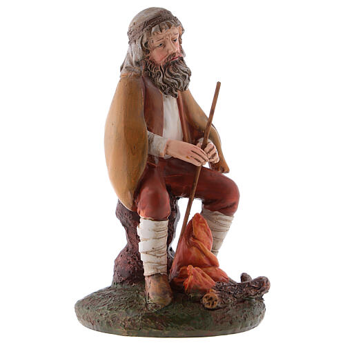 Shepherd with fire Landi line resin, for 12 cm nativity 3