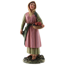 Pastora cesta de fruta línea Martino Landi para belenes de 12 cm