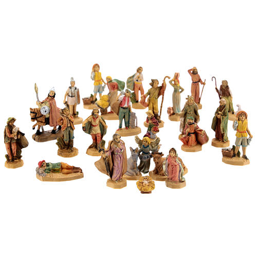 Wooden nativity scene characters 25 pcs 4 cm 1