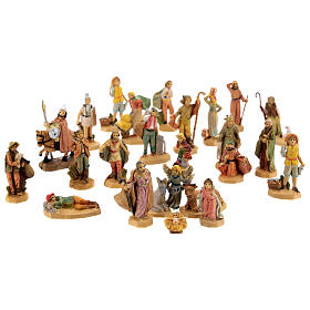 Personaggi presepe tipo legno 25 pz 4 cm