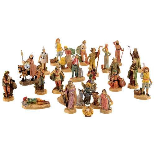 Conjunto 25 figuras do presépio de Natal estilo madeira, altura média 4 cm 1