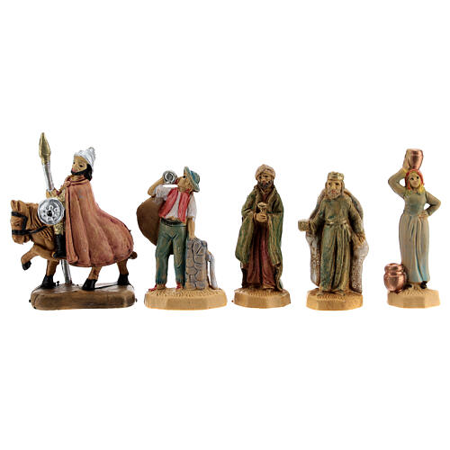 Conjunto 25 figuras do presépio de Natal estilo madeira, altura média 4 cm 5