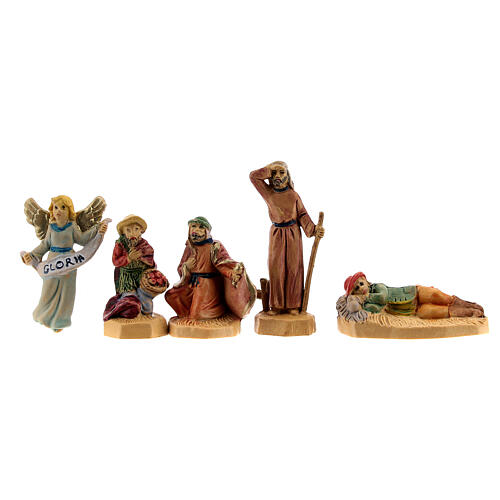 Conjunto 25 figuras do presépio de Natal estilo madeira, altura média 4 cm 6