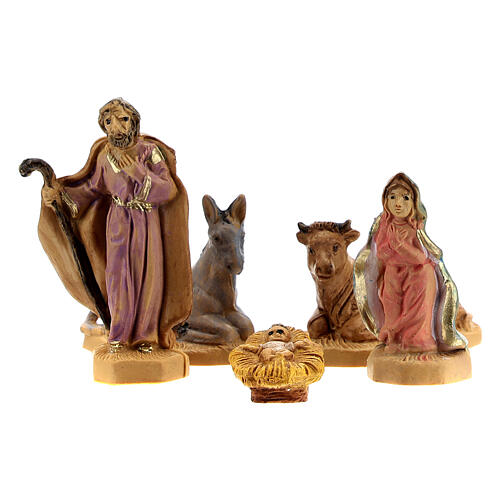 Nativity scene set characters wood effect 25 pcs, 4 cm 2