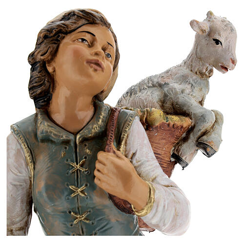 Mujer con cuévano y oveja Fontanini 30 cm 4