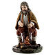 Pastore con fuoco presepe 10 cm resina colorata s1