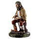 Pastore con fuoco presepe 10 cm resina colorata s2