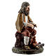 Pastore con fuoco presepe 10 cm resina colorata s3