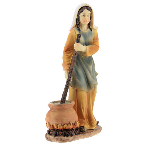 Woman cook statue resin nativity 14 cm 3