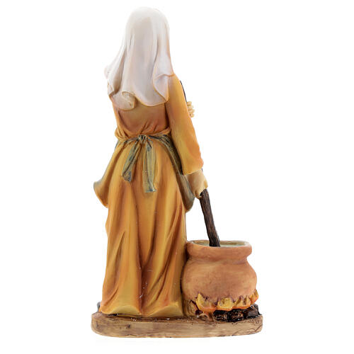Woman cook statue resin nativity 14 cm 4