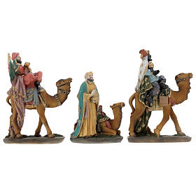 Rois Mages avec chameaux crèche 12 cm