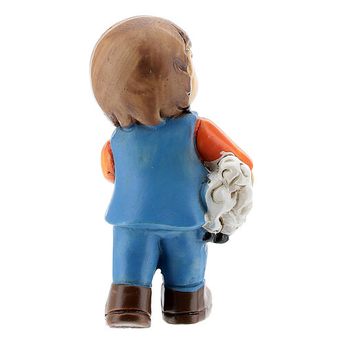 Shepherd with sheep in arm kids lines 4 cm 4