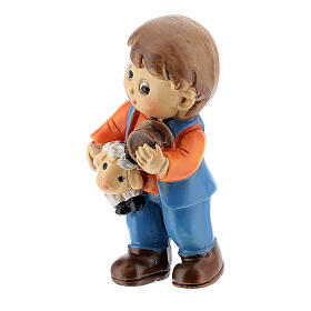 Shepherd with sheep in arm kids lines 4 cm