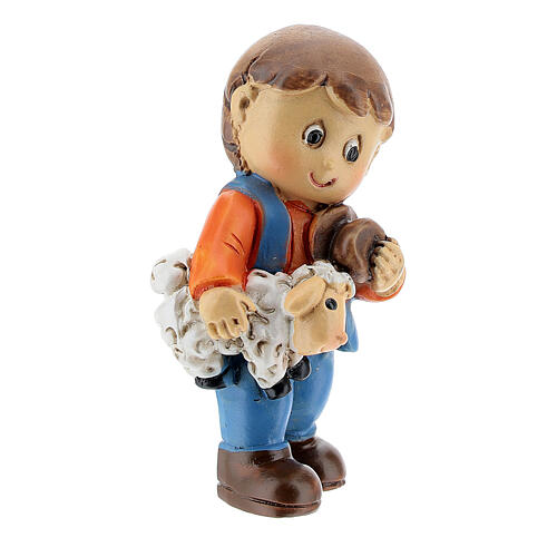 Shepherd with sheep in arm kids lines 4 cm 3