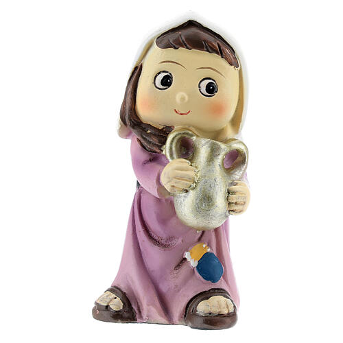 Girl farmer statue with jug 10 cm kids nativity line 1