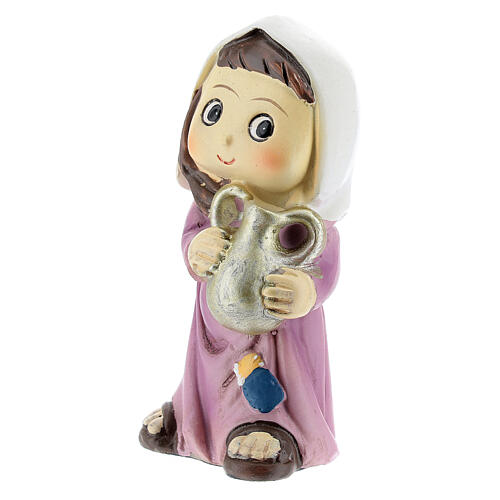 Girl farmer statue with jug 10 cm kids nativity line 2