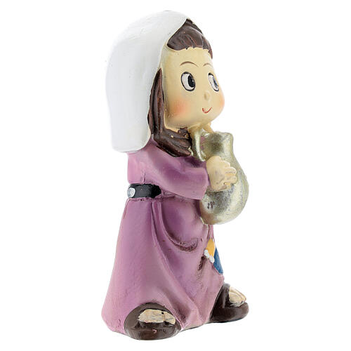 Girl farmer statue with jug 10 cm kids nativity line 3