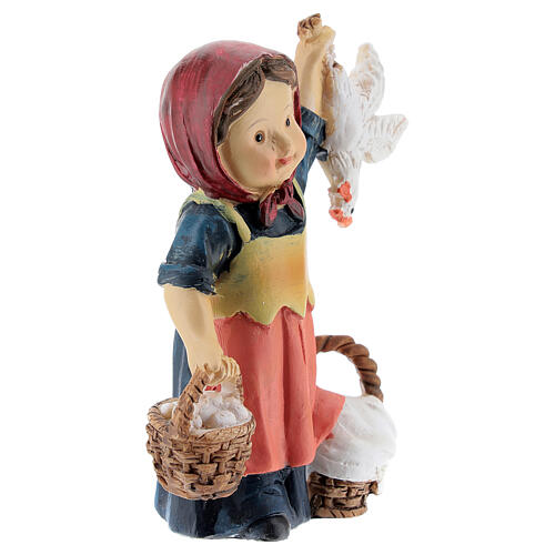 Shepherdess statue with eggs 9 cm kids nativity line 3