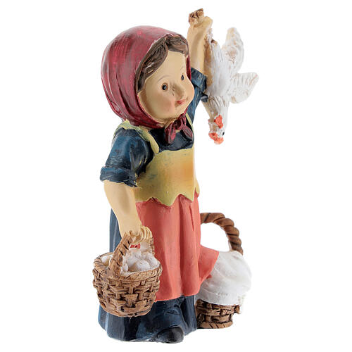 Bergère avec oeufs crèche gamme enfant 9 cm 3