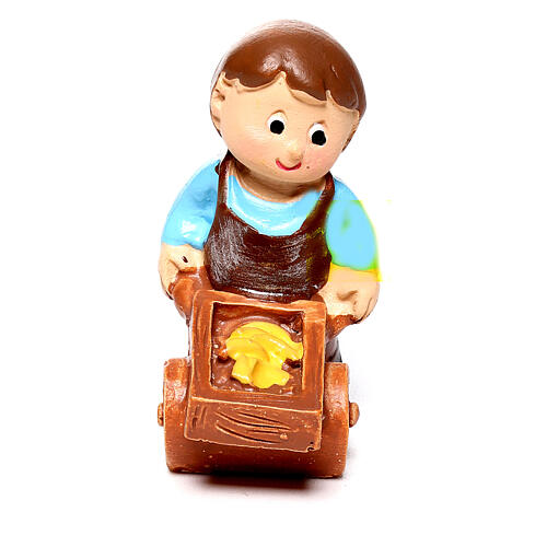 Farmer with wheelbarrow kids nativity set 4 cm 1