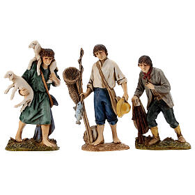 Shepherd bagpipe player and fisherman for Moranduzzo Nativity Scene with standing figurines of 10 cm