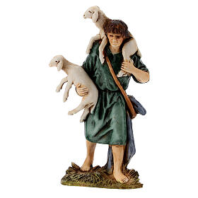 Shepherd bagpipe player and fisherman for Moranduzzo Nativity Scene with standing figurines of 10 cm