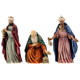 Reis Magos figuras para presépio Moranduzzo estilo '700 com personagens altura média 12 cm
