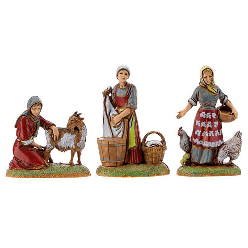 Pastores e comerciantes 9 figuras para presépio Moranduzzo com personagens altura média 6 cm 2