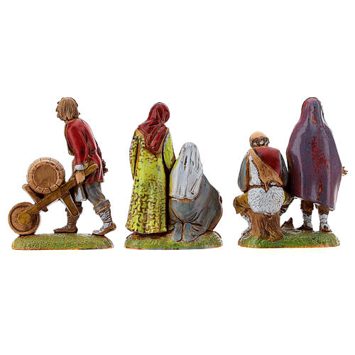 Pastores e comerciantes 9 figuras para presépio Moranduzzo com personagens altura média 6 cm 6