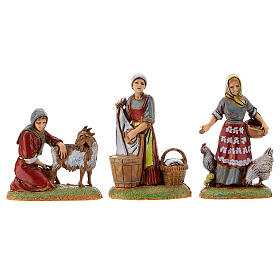 Sheperds and merchants set of 9 Moranduzzo Nativity Scene Neapolitan style with standing figurines of 6 cm