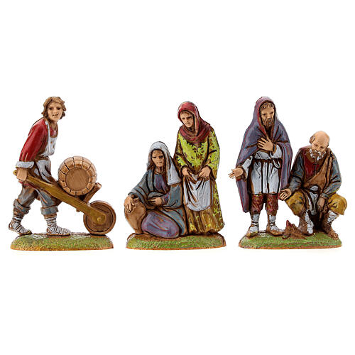 Sheperds and merchants set of 9 Moranduzzo Nativity Scene Neapolitan style with standing figurines of 6 cm 3