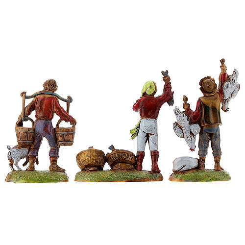 Sheperds and merchants set of 9 Moranduzzo Nativity Scene Neapolitan style with standing figurines of 6 cm 7