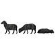 Black sheeps set of 3, 4cm, for Moranduzzo Nativity Scene with standing figurines of 10 cm s1