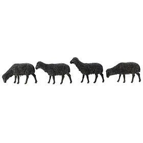 Moutons noirs crèche 12 cm Moranduzzo 4 pcs