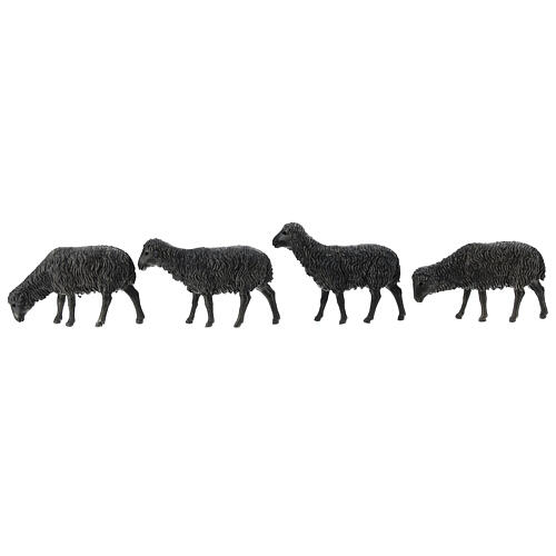 Moutons noirs crèche 12 cm Moranduzzo 4 pcs 1