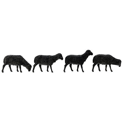Moutons noirs crèche 12 cm Moranduzzo 4 pcs 6