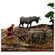 Plow scene with oxen for Moranduzzo crib 6 cm 14x30x20 s2