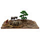 Moranduzzo Nativity Scene setting with plough and oxen for 6 cm figurines 15x30x20 cm s1