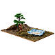 Lago com pescador cenário para presépio Moranduzzo com figuras altura média 6 cm, medidas: 14x30x20 cm s4