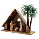 Holy Family with stable and palm trees 10x15x5 cm for Moranduzzo Nativity Scene with 6 cm characters s2