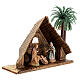 Natividade Moranduzzo com cabana e palmeiras para presépio com figuras de altura média 6 cm, medidas: 12x17x6,5 cm s3