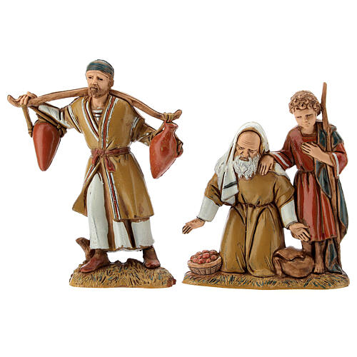 Set of 8 shepherds Arabic style Moranduzzo Nativity scene 10 cm 4
