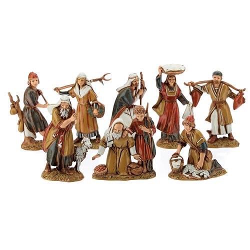 Conjunto 8 figuras pastores estilo árabe para presépio Moranduzzo altura média 10 cm 1