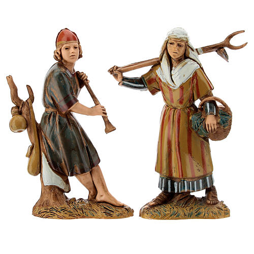Conjunto 8 figuras pastores estilo árabe para presépio Moranduzzo altura média 10 cm 2