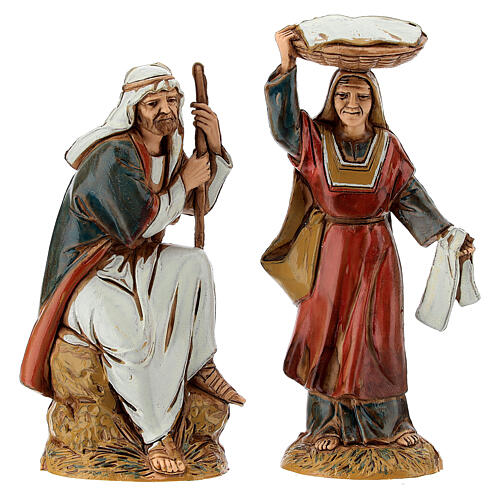 Conjunto 8 figuras pastores estilo árabe para presépio Moranduzzo altura média 10 cm 3