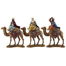 Reis Magos montando camelos para presépio Moranduzzo estilo '700 com figuras altura média 10 cm