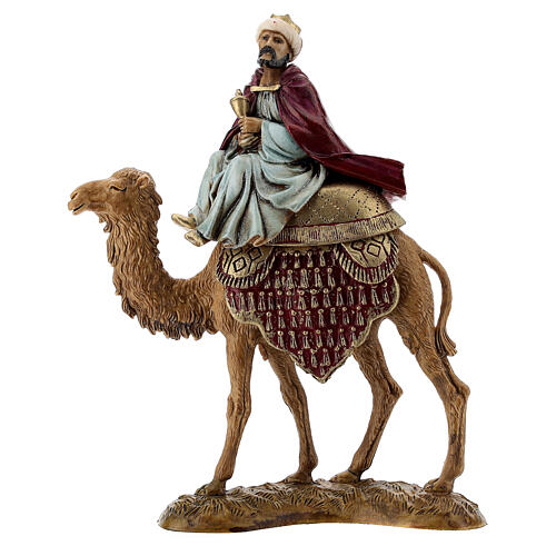 Reis Magos montando camelos para presépio Moranduzzo estilo '700 com figuras altura média 10 cm 2