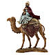 Reis Magos montando camelos para presépio Moranduzzo estilo '700 com figuras altura média 10 cm s2