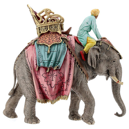 Hombre y elefante belén Moranduzzo 13 cm resina 7
